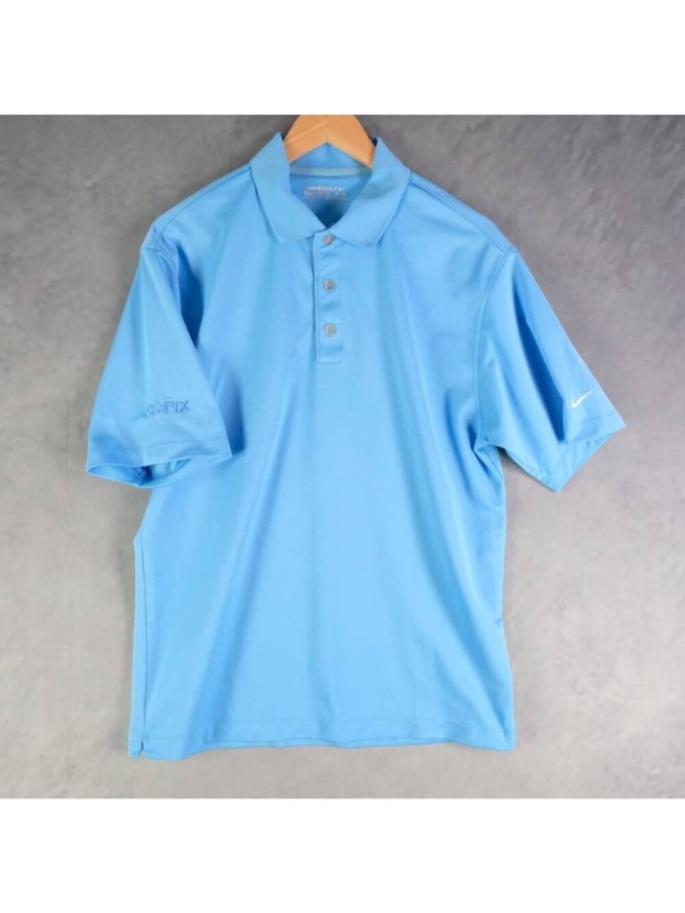 Nike Shirt Mens Medium Blue Solid Dri FIT Victory Golf Polo